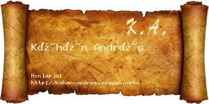 Káhán András névjegykártya
